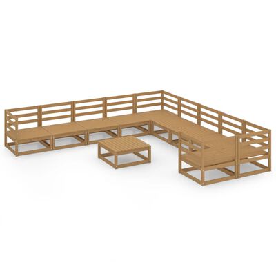 vidaXL 11 Piece Garden Lounge Set Solid Pinewood