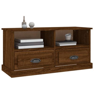 vidaXL TV Cabinet Brown Oak 93x35.5x45 cm Engineered Wood