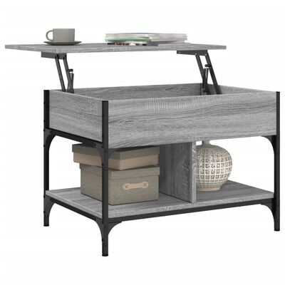 vidaXL Coffee Table Grey Sonoma 70x50x50 cm Engineered Wood and Metal