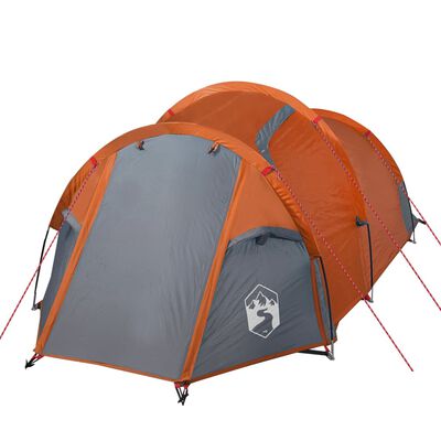 vidaXL Camping Tent Tunnel 3-Person Orange Waterproof