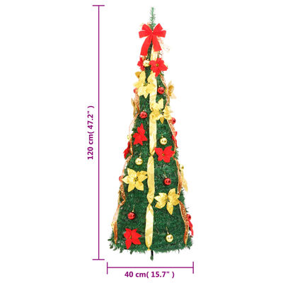 vidaXL Artificial Christmas Tree Pop-up 50 LEDs Green 120 cm