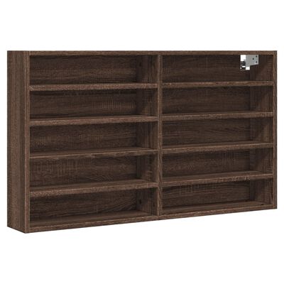 vidaXL Vitrine Cabinet Brown Oak 100x15x58 cm Engineered Wood