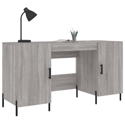 vidaXL Desk Grey Sonoma 140x50x75 cm Engineered Wood