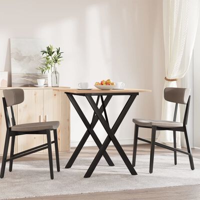 vidaXL Dining Table X-Frame 60x60x75 cm Solid Wood Pine and Cast Iron