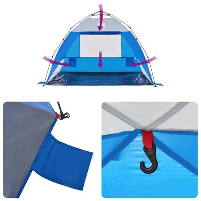 vidaXL Beach Tent 2-Person Azure Blue Quick Release Waterproof