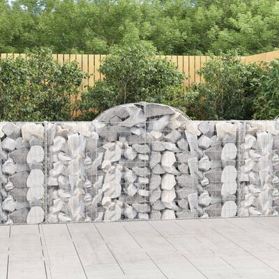 vidaXL Arched Gabion Baskets 13 pcs 200x30x100/120 cm Galvanised Iron