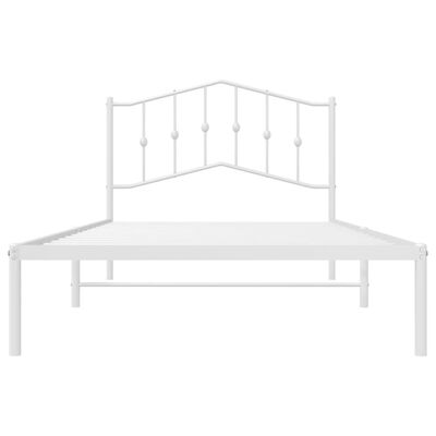 vidaXL Metal Bed Frame without Mattress with Headboard White 100x200 cm