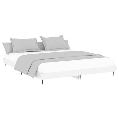 vidaXL Bed Frame without Mattress High Gloss White 120x200 cm