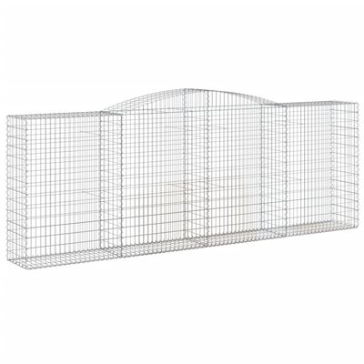 vidaXL Arched Gabion Basket 400x50x140/160 cm Galvanised Iron