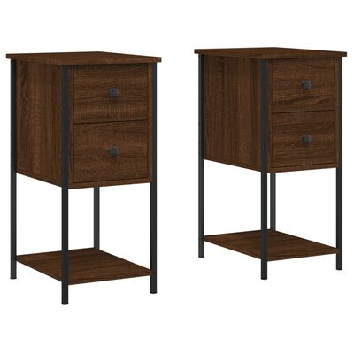 vidaXL Bedside Cabinets 2 pcs Brown Oak 32x42x70 cm Engineered Wood