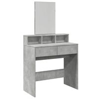 vidaXL Dressing Table with Mirror Concrete Grey 80x41x144.5 cm