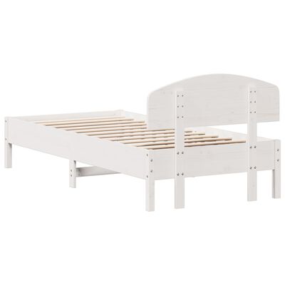 vidaXL Bed Frame without Mattress White 90x200 cm Solid Wood Pine