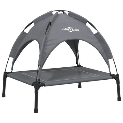 vidaXL Dog Bed with Canopy Anthracite Oxford Fabric and Steel