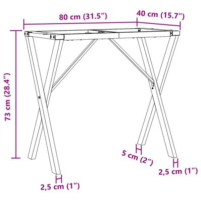 vidaXL Dining Table Legs X-Frame 80x40x73 cm Cast Iron