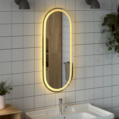 vidaXL LED Bathroom Mirror 90x40 cm Oval