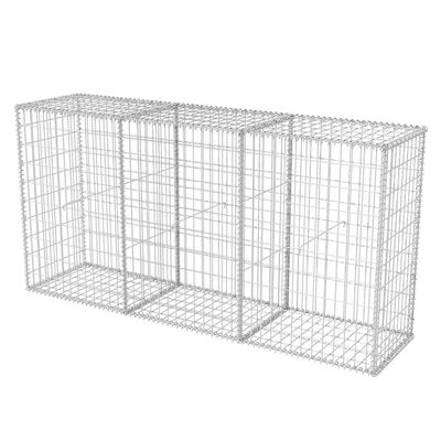 vidaXL Gabion Basket Galvanised Steel 200x50x100 cm