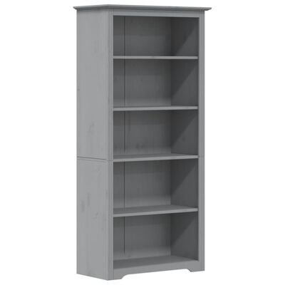 vidaXL Bookcase BODO Grey 80x38x180 cm Solid Wood Pine 5-Tier