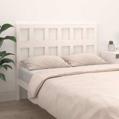 vidaXL Bed Headboard White 125.5x4x100 cm Solid Wood Pine