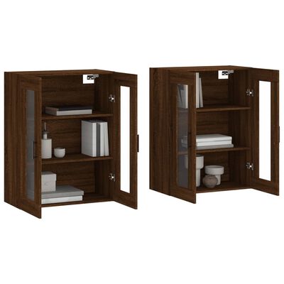 vidaXL Wall Mounted Cabinets 2 pcs Brown Oak Engineered Wood