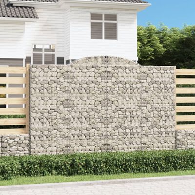 vidaXL Arched Gabion Baskets 9 pcs 300x50x200/220 cm Galvanised Iron