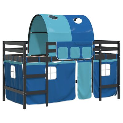 vidaXL Kids' Loft Bed with Tunnel without Mattress Blue 80x200 cm