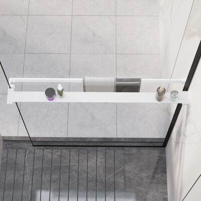 vidaXL Shower Shelf for Walk-in Shower Wall White 90 cm Aluminium