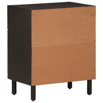 vidaXL Bedside Cabinet Black 50x33x60 cm Solid Wood Mango