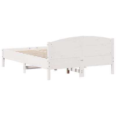 vidaXL Bed Frame without Mattress White 140x190 cm Solid Wood Pine