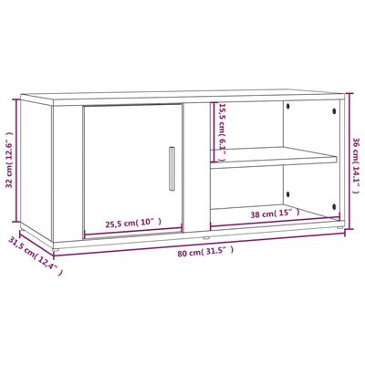 vidaXL TV Cabinets 2 pcs Smoked Oak 80x31.5x36 cm Engineered Wood