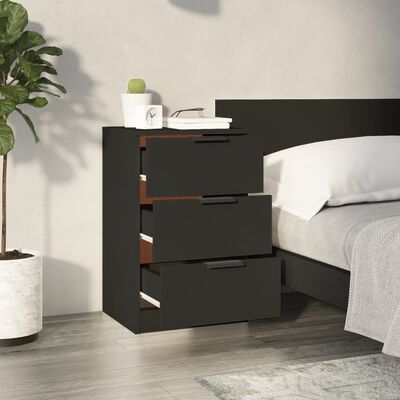 vidaXL Bedside Cabinets 2 pcs Black 40x36x65 cm