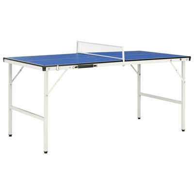 vidaXL 5 Feet Ping Pong Table with Net 152x76x66 cm Blue