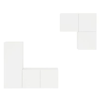 vidaXL 4 Piece TV Wall Units White Engineered Wood