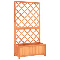 vidaXL Garden Trellis Planter Brown 70x30x135 cm Solid Firwood