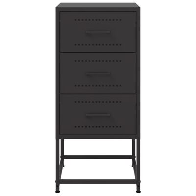 vidaXL Bedside Cabinets 2 pcs Black 36x39x78 cm Steel