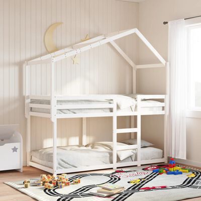 vidaXL Kids' Bed Roof White 203x80.5x142 cm Solid Wood Pine