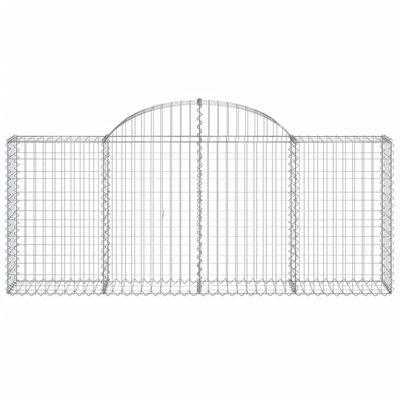 vidaXL Arched Gabion Baskets 5 pcs 200x30x80/100 cm Galvanised Iron