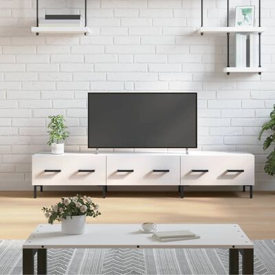 vidaXL TV Cabinet High Gloss White 150x36x30 cm Engineered Wood