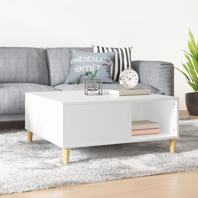 vidaXL Coffee Table White 80x80x36.5 cm Engineered Wood