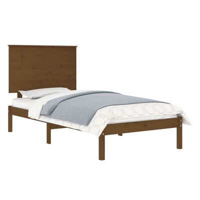 vidaXL Bed Frame without Mattress Honey Brown 75x190 cm Small Single Solid Wood