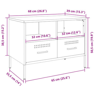 vidaXL TV Cabinet Anthracite 68x39x50.5 cm Steel