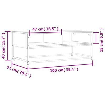 vidaXL Coffee Table Black 100x51x40 cm Engineered Wood