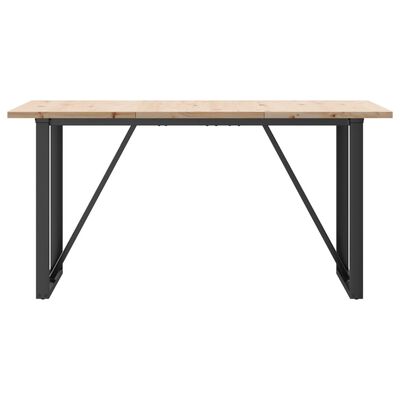 vidaXL Dining Table O-Frame 160x80x75.5 cm Solid Wood Pine and Cast Iron