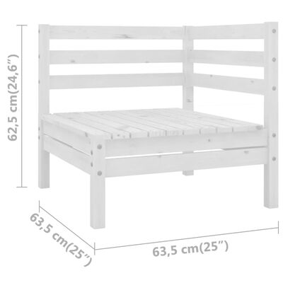 vidaXL 3 Piece Garden Lounge Set Solid Pinewood White