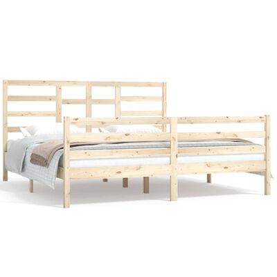 vidaXL Bed Frame without Mattress Solid Wood 180x200 cm Super King