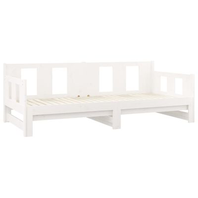 vidaXL Pull-out Day Bed without Mattress White 2x(80x200) cm