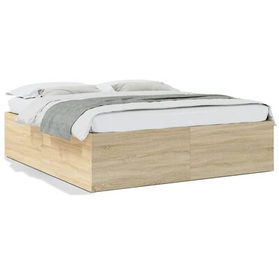 vidaXL Bed Frame without Mattress Sonoma Oak 200x200 cm