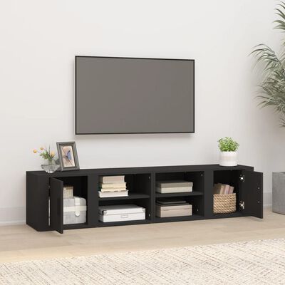 vidaXL TV Cabinets 2 pcs Black 80x31.5x36 cm Engineered Wood