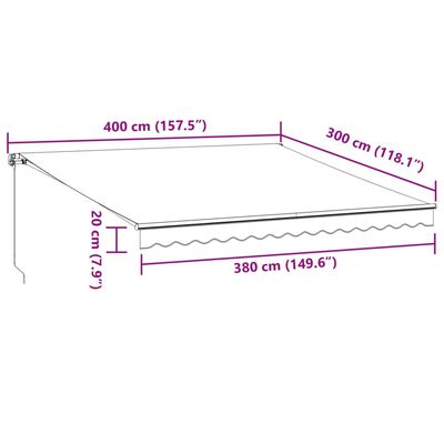 vidaXL Automatic Retractable Awning Brown 400x300 cm