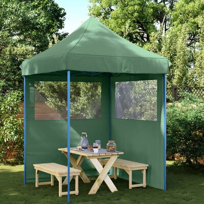 vidaXL Foldable Party Tent Pop-Up with 2 Sidewalls Green