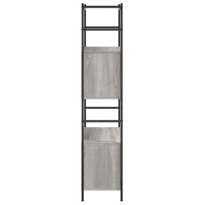 vidaXL Bookshelf Grey Sonoma 80x30x145.5 cm Engineered Wood and Iron